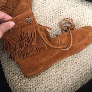 Women's Double-Fringe Lace in front Boot